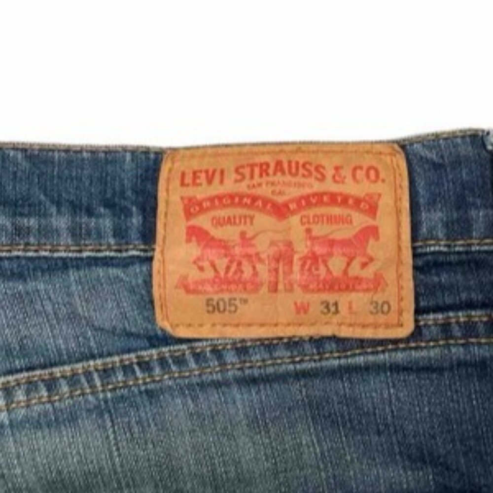 Levi's 505 Regular Fit Straight Leg Jeans Loose Fit Denim Men 31X30 Read - Picture 8 of 9